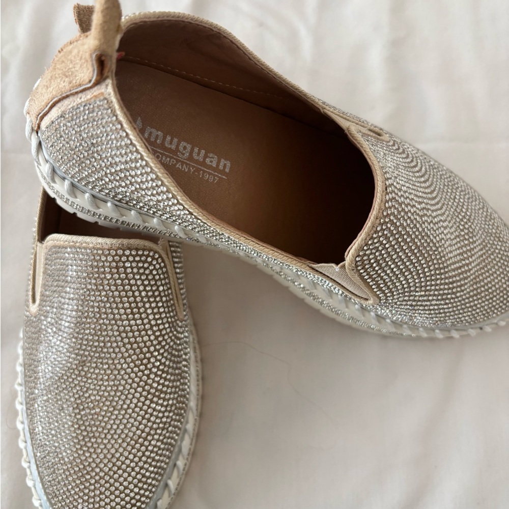 Women's Silver Slip-On Shoes